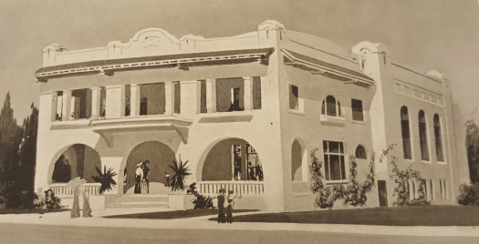 Painting of Tuesday Club Clubhouse circa 1912